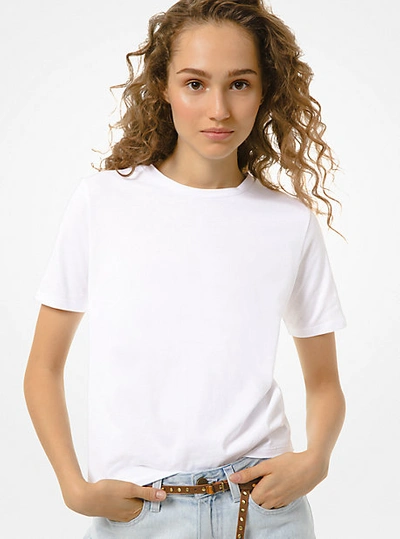 Shop Michael Kors Cotton Jersey T-shirt In White