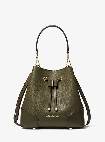 Michael Kors Mercer Gallery Extra-small Pebbled Leather Crossbody Bag In  Green | ModeSens