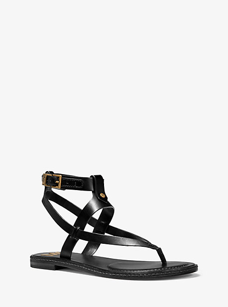 michael kors black leather sandals