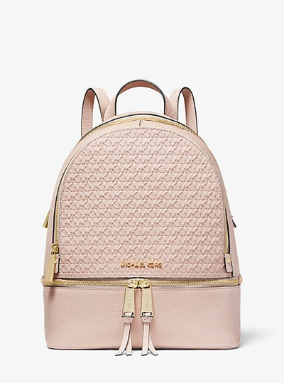 Rhea medium debossed 2025 logo leather backpack