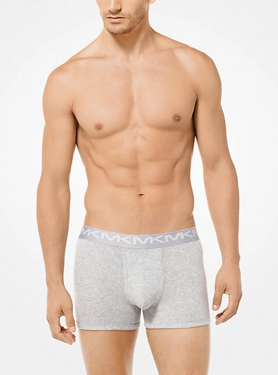 Shop Michael Kors 3-pack Cotton Boxer Brief In Grey