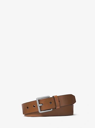 Shop Michael Kors Leather Belt In Brown