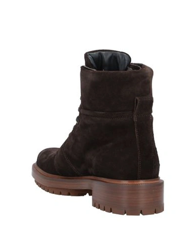 Shop Balmain Ankle Boots In Dark Brown