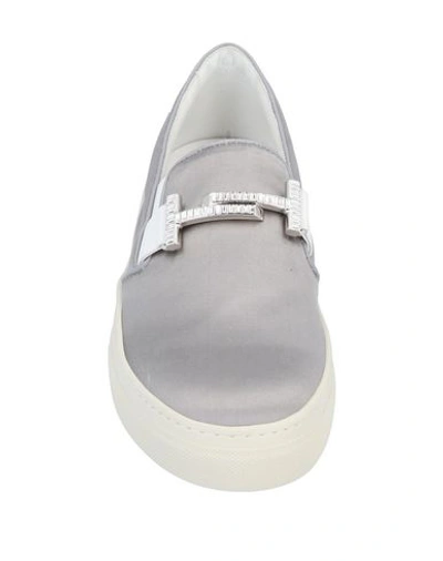 Shop Tod's Woman Sneakers Grey Size 8 Textile Fibers