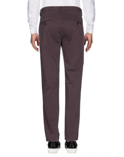 Shop Dondup Man Pants Purple Size 34 Cotton, Elastane