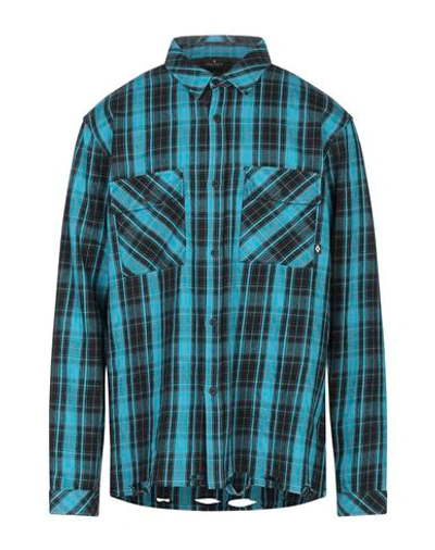 Shop Marcelo Burlon County Of Milan Marcelo Burlon Man Shirt Turquoise Size M Cotton In Blue