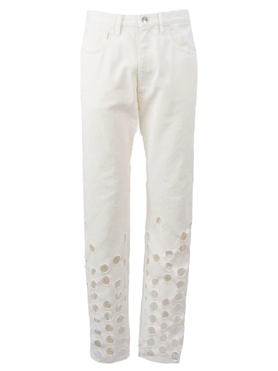 Shop Maison Margiela White Cotton Jeans In Bianco