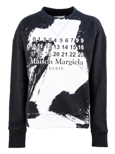 Shop Maison Margiela Black Cotton Sweatshirt In Nero