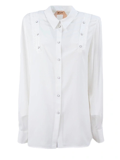 Shop N°21 White Silk Blend Shirt In Bianco