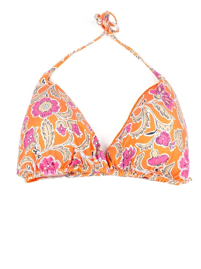 Shop Fisico Cristina Ferrari Orange Stretch Bikini Top In Fant Arancio