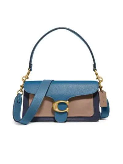 Shop Coach Tabby Colorblock Leather Shoulder Bag In Lake Multi
