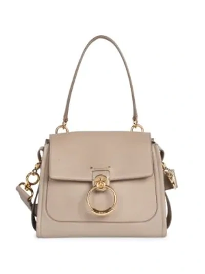 Shop Chloé Small Tess Leather Satchel In Motty Grey