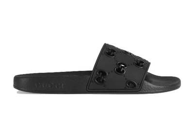 Pre-owned Gucci Slide Black Rubber (women's)