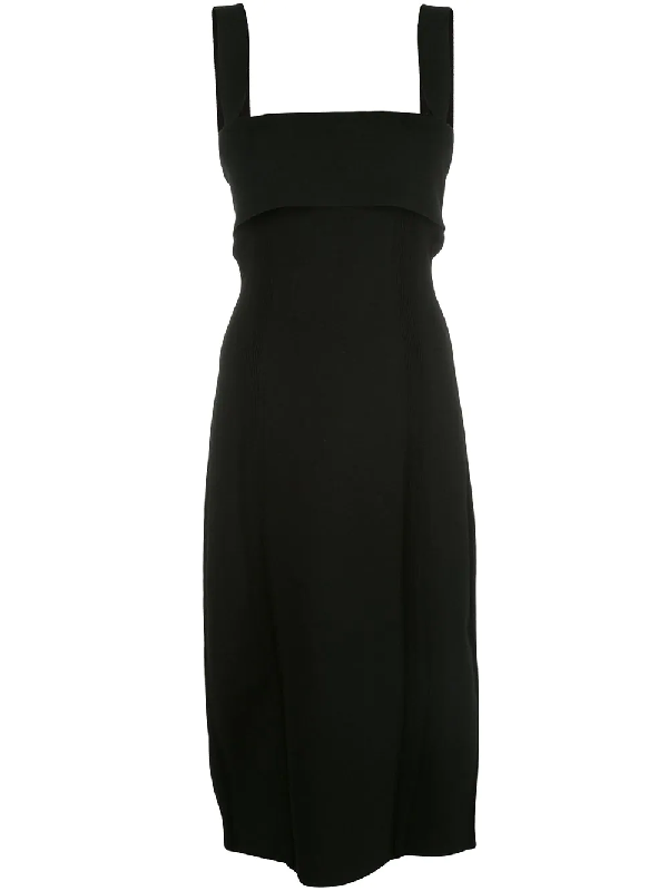 black knit midi dress