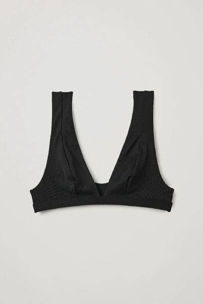 Shop Cos Pique Bikini Top In Black
