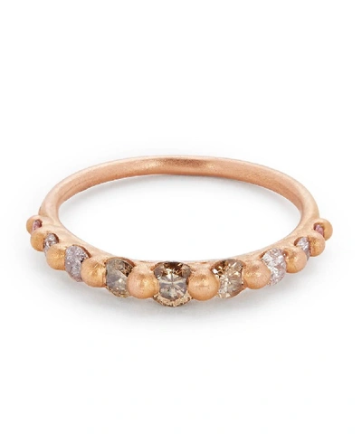 Shop Polly Wales Rose Gold Lila Diamond Halo Ring