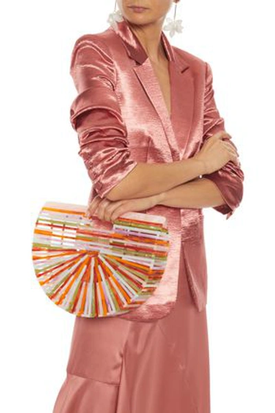 Shop Cult Gaia Ark Small Marbled Acrylic Clutch In Pastel Pink