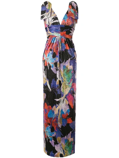 Shop Rebecca Vallance Belladonna Abstract-print Maxi Dress In Multicolour