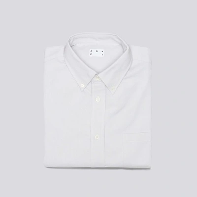 Shop Asket The Oxford Shirt Light Grey Stripe