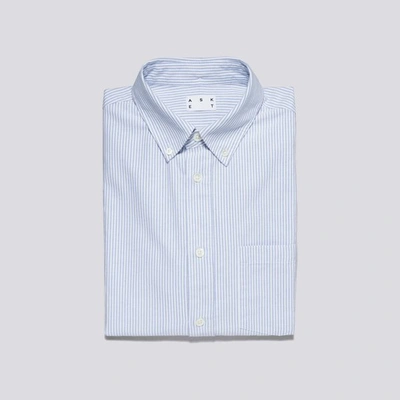 Shop Asket The Oxford Shirt Blue Stripe