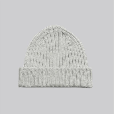 Shop Asket The Ribbed Wool Beanie Light Grey