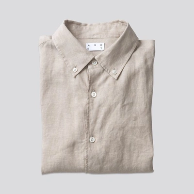 Asket The Linen Shirt Beige In Beige