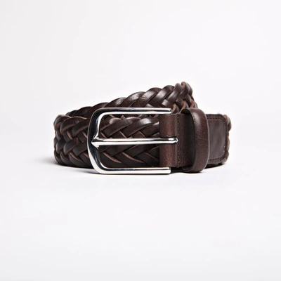 Shop Asket The Braided Leather Belt Brown Leather