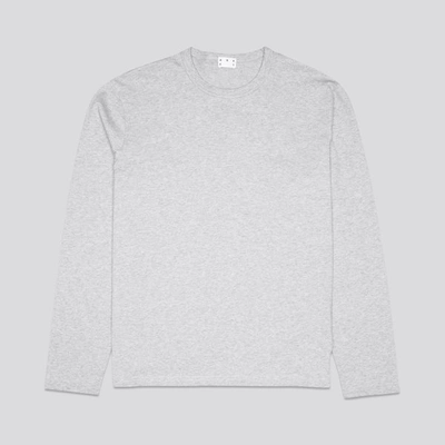 Shop Asket The Long Sleeve T-shirt Grey Melange