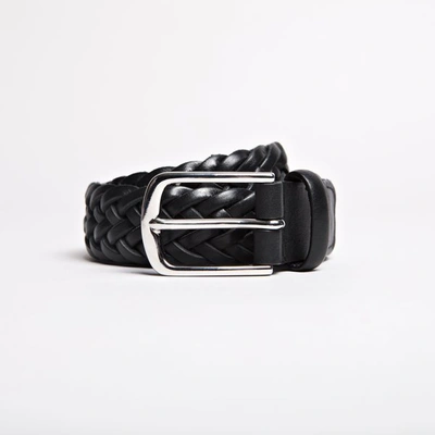 Shop Asket The Braided Leather Belt Black Leather