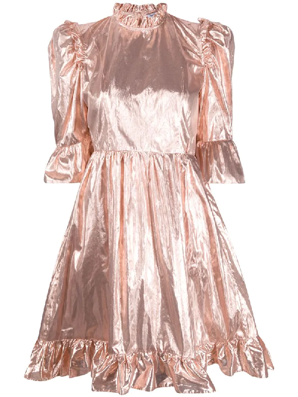 gold ruffle dress