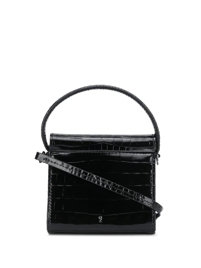 Shop Gu_de Mini Crocodile Embossed Tote In Black