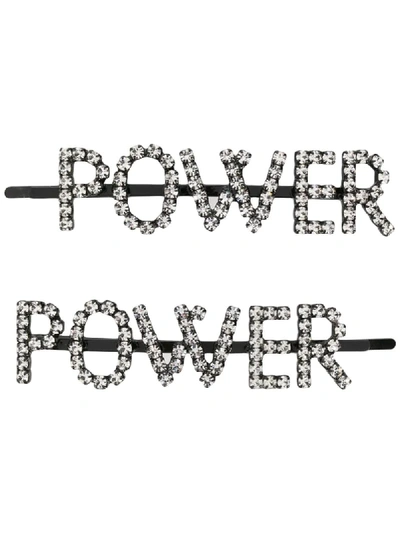 Shop Ashley Williams Power Hair Slides In Silver