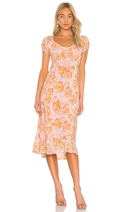 Shop Astr Caprice Dress In Pink Papaya Floral