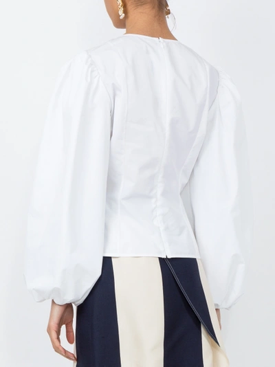 Shop Calvin Klein 205w39nyc Puff Sleeve Blouse White