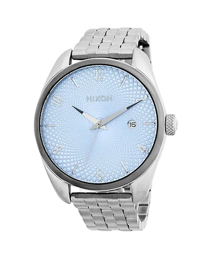 Shop Nixon Bullet Stainless Steel Bracelet Watch In Navy Grey