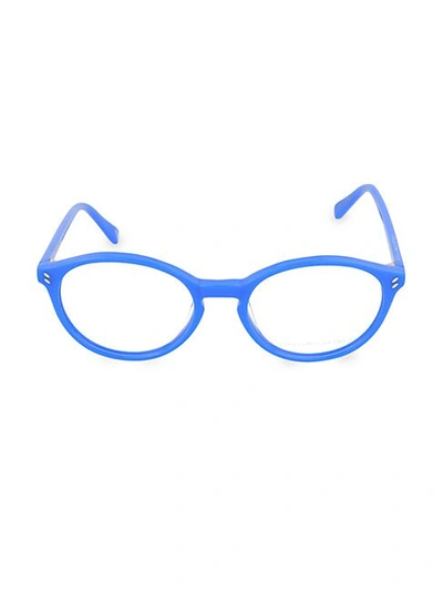 Shop Stella Mccartney Girl's 47mm Oval Optical Glasses In Electric Blue