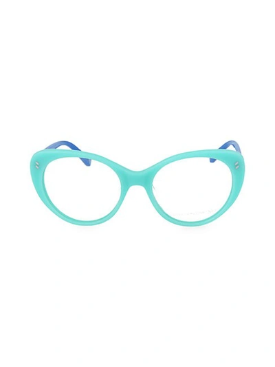 Shop Stella Mccartney Girl's 47mm Cat Eye Optical Glasses In Turquoise