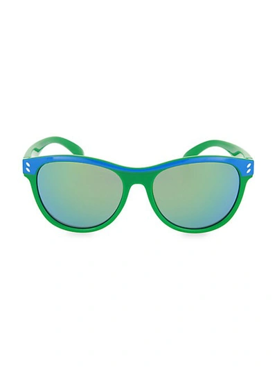 Shop Stella Mccartney Girl's 48mm Oval Sunglasses In Green Blue