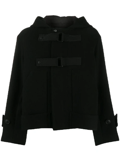 Shop Zucca Short Duffle Coat In Black