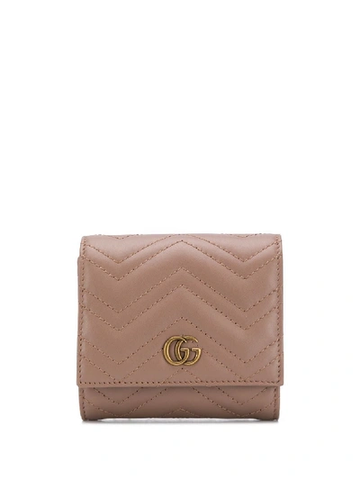 Shop Gucci 'gg Marmont' Portemonnaie In Neutrals