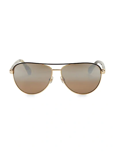 Shop Kate Spade 59mm Emily Aviator Sunglasses In Gold