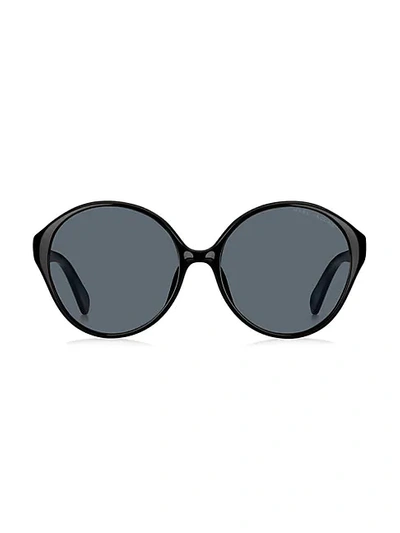 Shop Marc Jacobs 60mm Round Sunglasses In Black