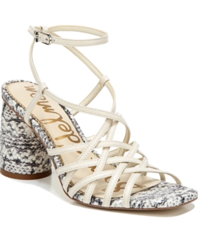 Shop Sam Edelman Daffodil Woven City Sandals Women's Shoes In Modern Ivory/snake Multi