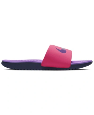 Shop Nike Little Girls Kawa Slide Sandals From Finish Line In Berry