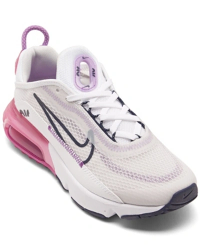 Shop Nike Big Girls Air Max 2090 Casual Sneakers From Finish Line In Platinum Tint, Blackened Blue