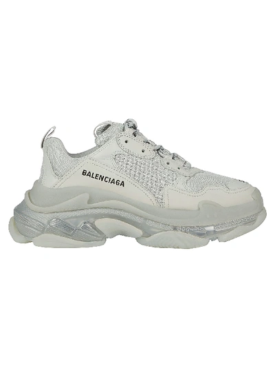 Shop Balenciaga Triple S Sneakers In Pearl Grey