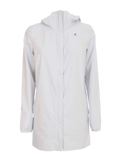 Shop K-way Sophie Nylon Dot Bomber Jacket W/hood In White