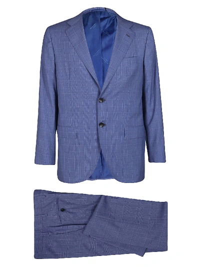 Shop Kiton Blue Wool Two-piece Suit