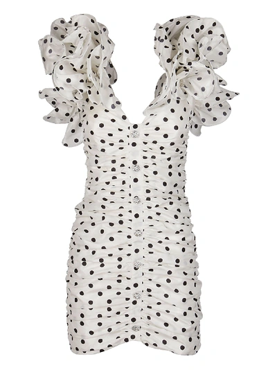 Shop Alessandra Rich White Silk Mini Dress