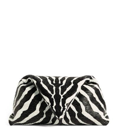 Shop Bottega Veneta Zebra Print Leather Clutch Bag